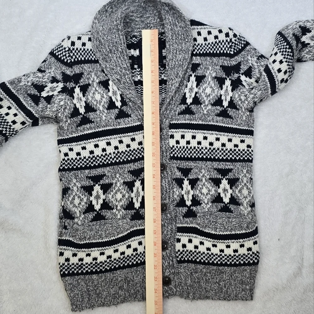 American Eagle Unisex Southwestern Shawl Collar Wool Blend Cardigan Sweater XS